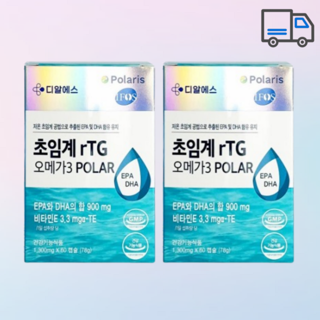 디알에스 초임계rTG오메가3 솔루션 120캡슐 4개월분, 60정, 2개