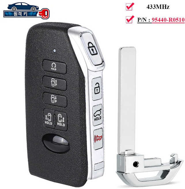 카니발 2022-2024 433MHz 4A 키 9개의 버튼 스마트 키 리모컨 95440R0510, 1개, 리모컨 키