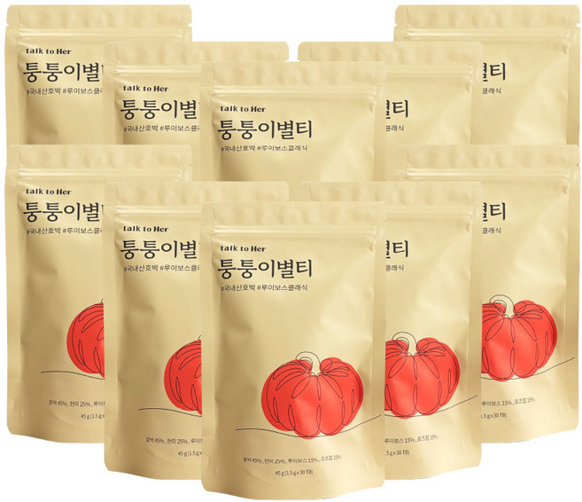 톡투허 퉁퉁이별티 루이보스티 호박차, 1.5g, 30개입, 10개