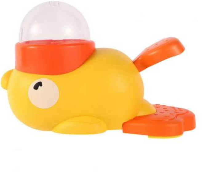 강아지 훈련기 지능형 개 자동 피더 고양이 퍼즐 대화 형 애완 동물 디스펜서 오리 디자인 미끄럼 방지, 1개, 1)YELLOW