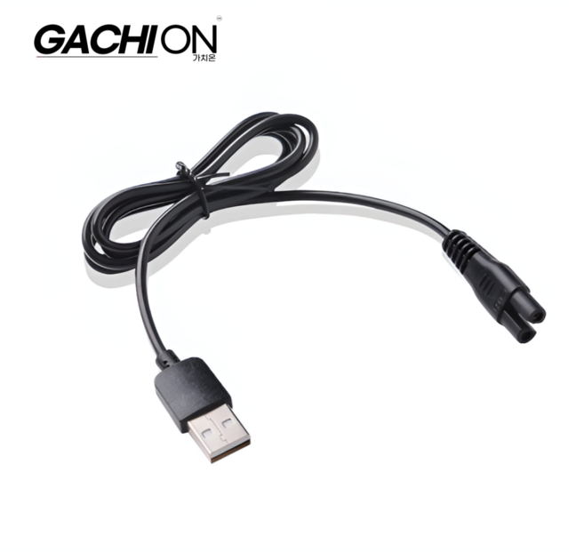 애완동물 클리퍼 USB 충전 케이블 C6/C7 BAORUN P2/P3 LILI ZP295 헤어 트리머 호환 가치온, 1개, 블랙