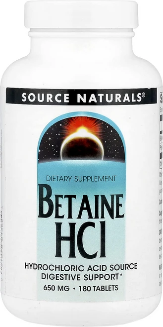 소스 내추럴스 베타인 HCI 650mg 180타블렛, 4개, 180정 - 쿠팡