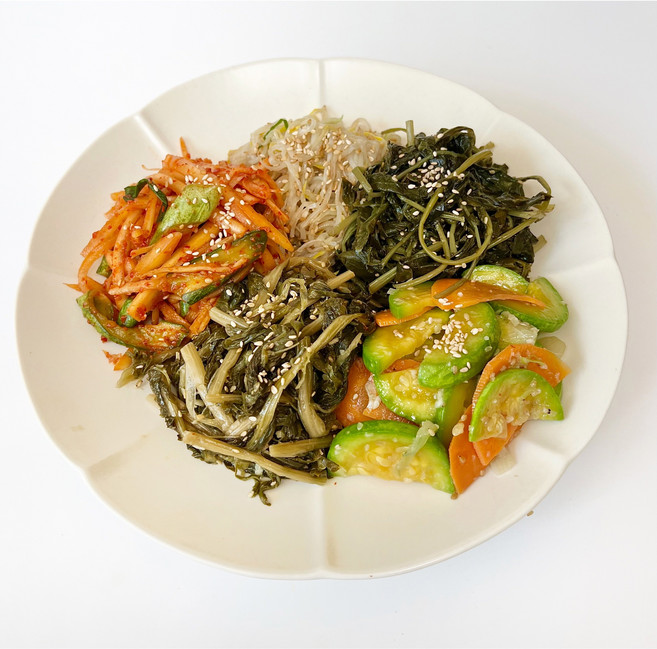 체중조절 식단관리 혈당조절 다이어트 건강식 5색나물반찬 3종 나세트 숙주나물+취나물+애호박나물+시래기나물+도라지오이무침, 2개, 760g