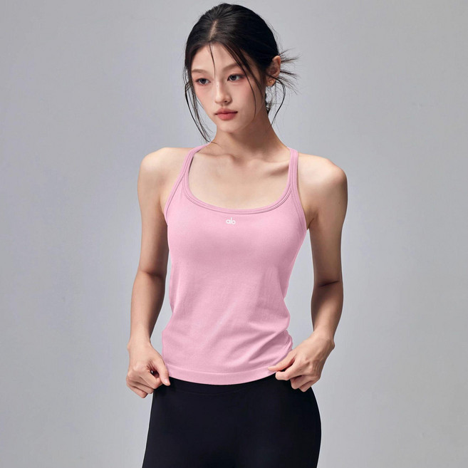 여성 요가복 상의 반팔티 하이웨스트 레깅스 세트 알로 ALO 나시 운동복 프로스퍼 탱크탑 블랙