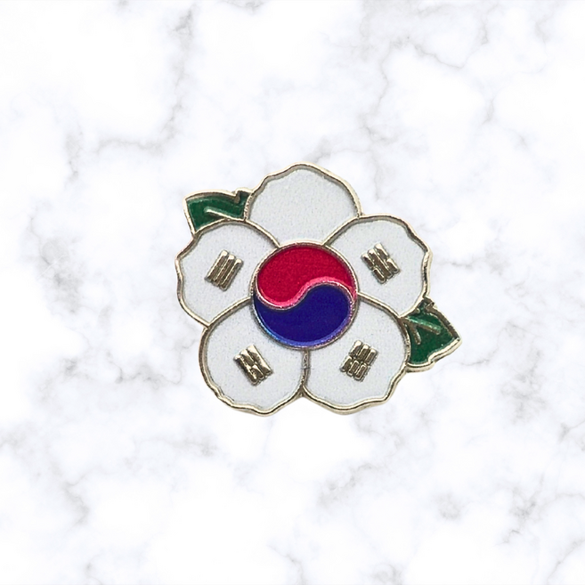 한국민예사 무궁화 깃발 태극기 금속 뱃지 배지 와펜 한국 기념품 외국인 선물