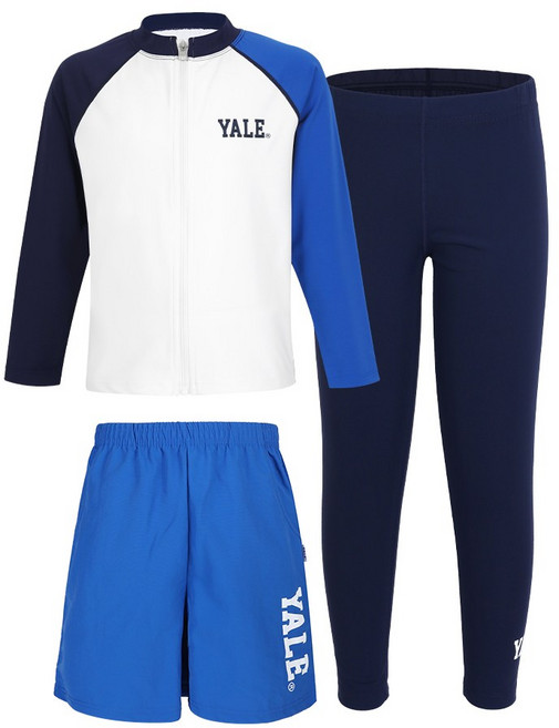 예일 키즈 아동 키즈 주니어 래쉬가드 집업 상하의+팬츠 세트 23YMAQ206