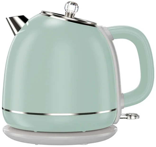 220V 유럽 레트로 전기 주전자 304 스테인리스 스틸 이중층 가정용 도매 OEM, 01 EU, 01 라이트 그린