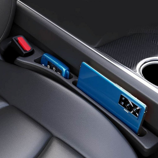 측면 수납박스 2p 자동차용 간편설치 수납합 소지품 숨은공간 LWFHB8BN, 검정