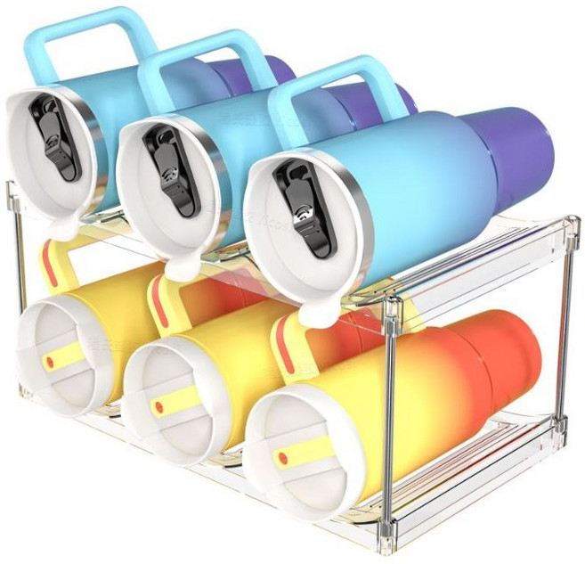 트루게더 텀블러 보관함 정리함 수납함 정리대 3구, 투명, 2세트