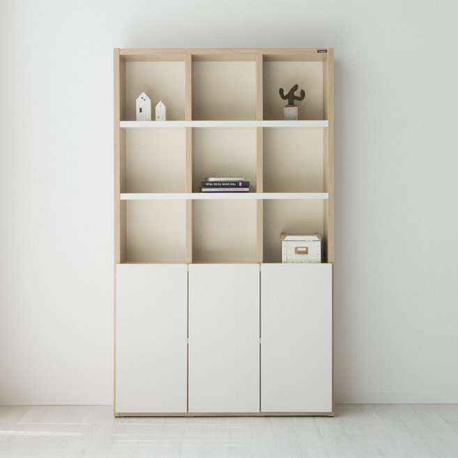 이노센트 그룸 5단 1200 도어형 책장 i104336, 내추럴 크림화이트