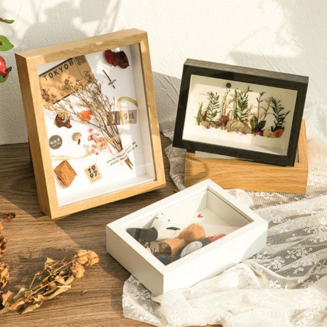 입체 관액자/공간 깊은 액자 드라이플라워 캘리그라피, 관액자 4X6-나무색, 1개