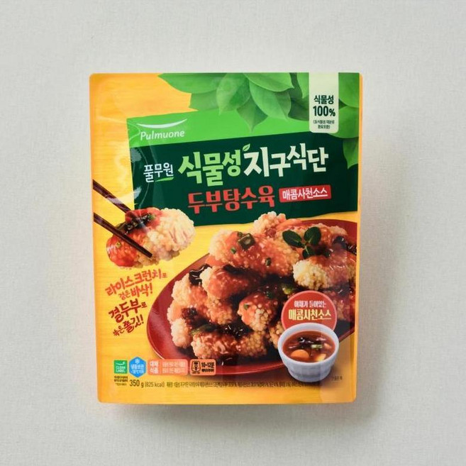 풀무원지구식단 두부탕수육 매콤사천소스 350g, 4개