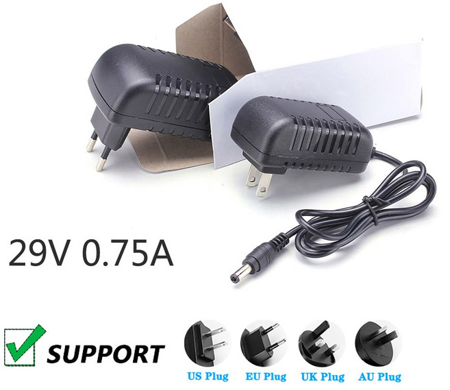 1PCS 29V 75A 750MA AC 전원 어댑터 29 볼트 75 AMP 100V 240V 공급 장치 충전기, 2) EU, 1개