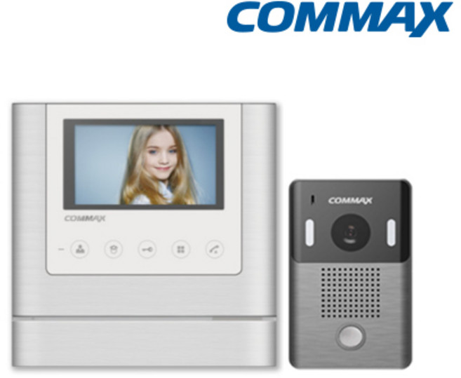 코맥스 비디오폰 CAV-43M 화이트 초인종세트 (7인치 비디오폰), 기사설치(서울/현장에서 7만원), 비디오폰마감판 (실버), 선택안함