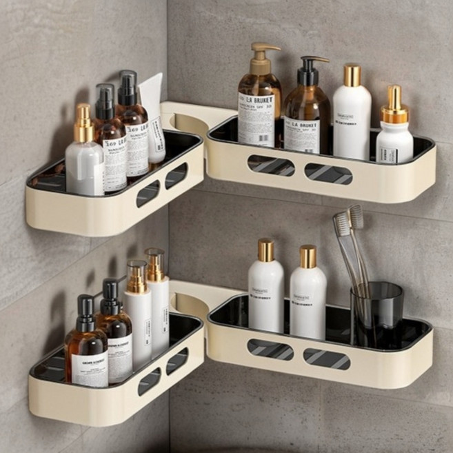 무드걸 코너 욕실선반 180도 회전선반, 베이지, 1개