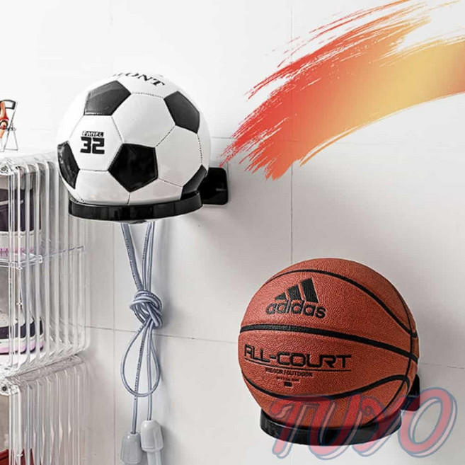 공보관 무타공 벽 거치대 축구 농구 배구 공 진열 걸이, 공진열보관걸이(블랙)