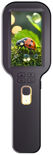 3인치 IPS 스크린이 장착된 휴대용 디지털 돋보기 현미경 500X 줌 1200mah 전자 돋보기, 검은색