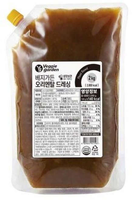 베지가든 오리엔탈드레싱 (식물성), 1개, 2kg