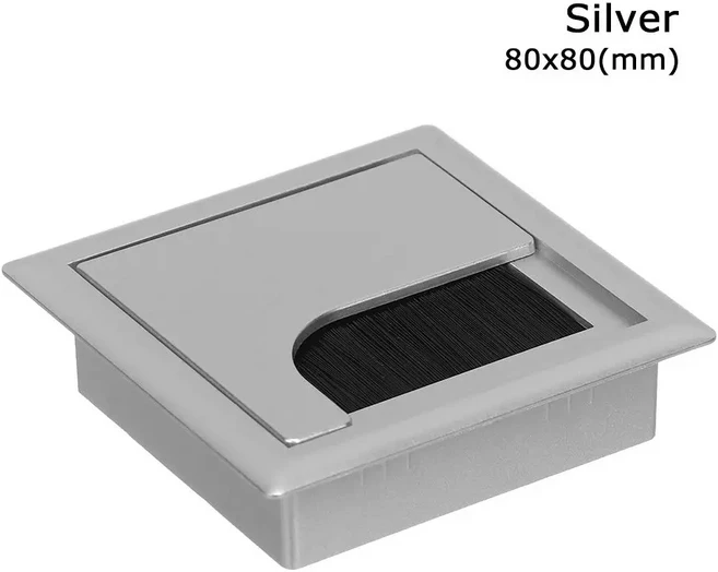 직사각형 그로멧 홀 커버 아울렛 포트 와이어 박스 케이블 데스크, 02 Black-80x160mm