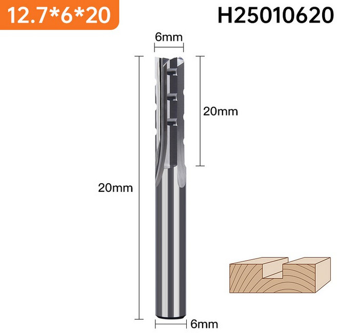 HUHAO 스트레이트 밀링 커터 1/2 생크 Tct 목재 Mdf 조각 트리밍 Slotting CNC 라우터 비트 초경 엔 밀 목, 1개