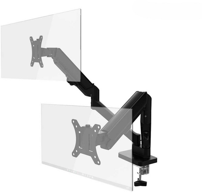 마운트뷰 LUX17 듀얼 모니터암, 1개, 블랙 [EW031]