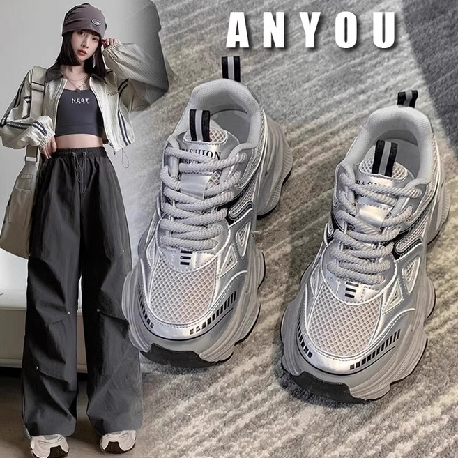 ANYOU 여성 키높이 스니커즈 여성운동화 런닝화 조깅화