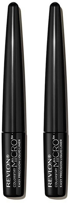 REVLON ColorStay 마이크로 이지 프리시전 리퀴드 아이라이너 방수 얼룩 방지 펠트 팁 어플리케이터로 오래 지속되는 지속성 301 블랙아웃 2팩 388227, 301 암막 (2팩)