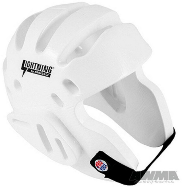 ProForce 라이트닝 가라테/무술 스파링 헤드기어 (레드 어린이 (머리 둘레: 48.3cm), White