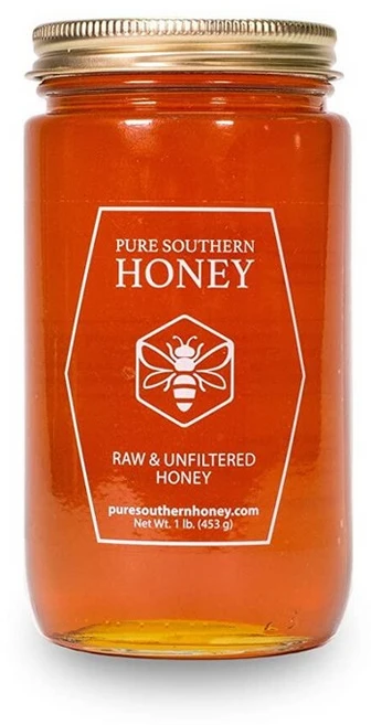 100% 정품 미국 - 여과되지 않은 생 꿀 Pure Southern Honey 제작 [0.5kg(1파운드)] 비가열 GMO 프리 첨가제 없음 천연 감미료 친환경 유리병, 1 lb (Pack of 1) - 쿠팡