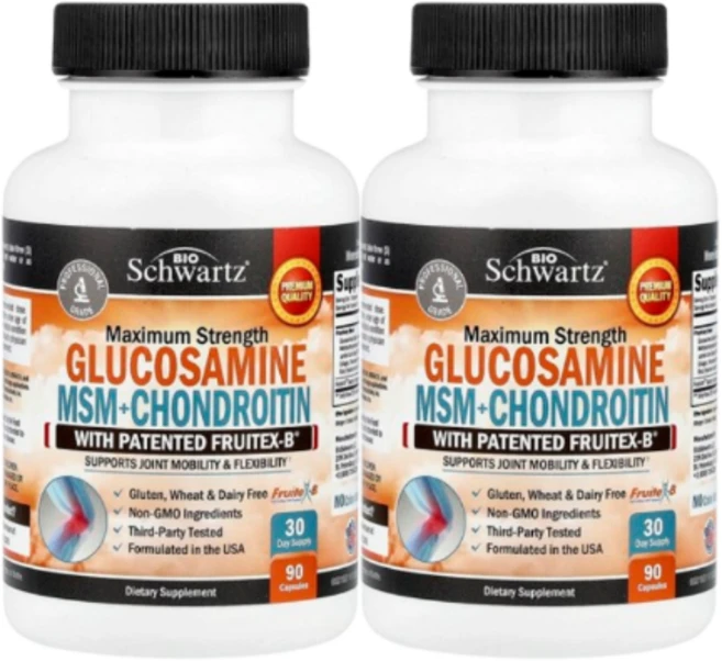 1+1 바이오슈워츠 글루코사민 MSM 콘드로이틴 특허받은 FruitexB 함유 90정, 2개 - 쿠팡