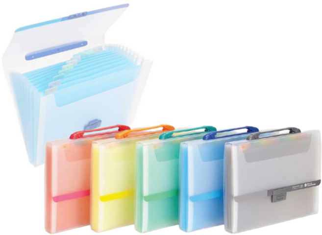 오피츄 손잡이 도큐멘트화일 12칸 파일케이스, 1개, F5599 청색