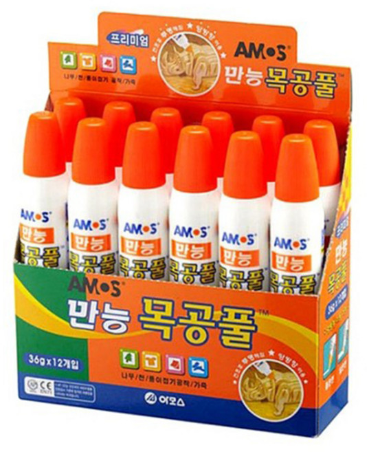 아모스 양방향 만능 목공풀 36g 목공용 풀 다용도 만들기 공예 학습 미술 준비물 12개입, 상세페이지 참조, 상세페이지 참조, 상세페이지 참조