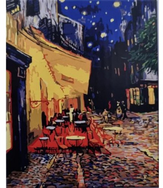 DIY페인팅 명화그리기-(카페 테라스)Vincent van Gogh 명화 그림 40x50cm, 1개