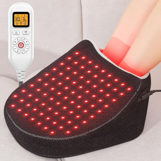 카메코 적외선 레드 라이트 테라피 신발(발목 발용 1개 세트) LED 근적외선 부츠 족부 병증용 660nm 850nm 빛 랩 플랜터 근막염 아킬레스용, Feet/2 Packs