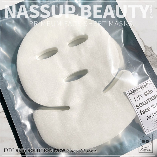 나썹뷰티 DIY 국산 천연 마스크 시트지 레이온 목케어형 마스크 시트 목주름 얼굴목케어, 50매