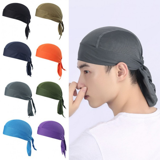 힙합 바이크두건 사이클 비보이 두건 요리사두건 에어메쉬 수영모 워터파크두건, 네이비, 네이비