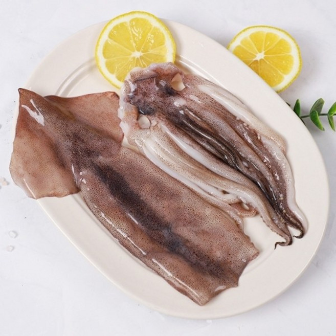 기타 [강영수산]자연산 손질오징어 통오징어 2미(350g) x 1팩 (2마리), [강영수]자연 손질오징어 통오징어 2미(350g) x, 1박스, 350g