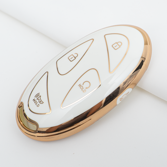 현대 아이오닉 쏘나타 아반떼 싼타페 그랜져 호환 스마트 차 키케이스 키홀더 TPU 키커버 리모컨, TA49-5버튼, 화이트골드