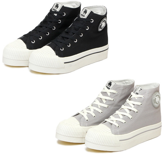 moz sweden 瑞典駝鹿 厚底高筒帆布餅乾鞋 冰晶灰款