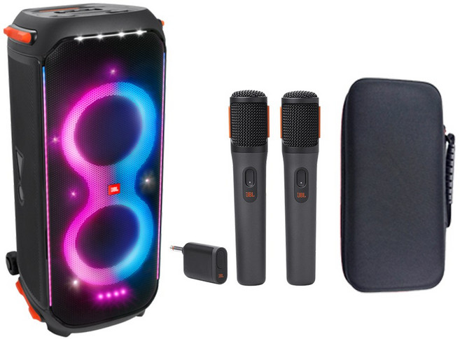 JBL PARTYBOX710 파티박스710 블루투스 스피커+제이비엘 충전식 마이크 WIRELESS MIC+마이크파우치 3종셋트