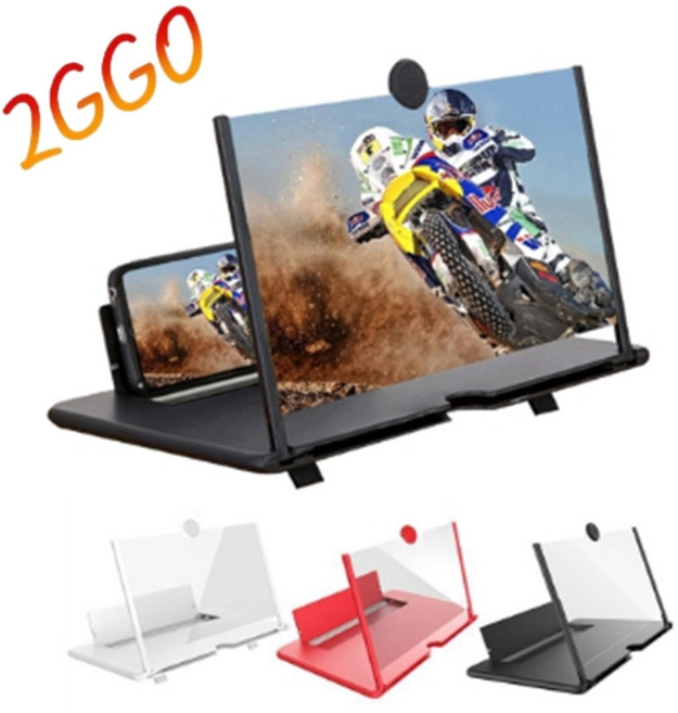 대형 스마트폰 돋보기스크린 크게보는거치대 확대기 노안 엄마선물, 1개, 14인치블랙