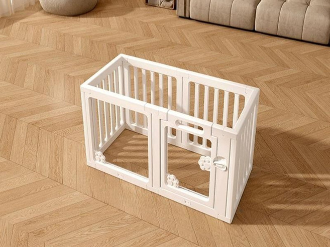 강아지 울타리 아크릴 호텔 케이지 휀스 고양이 견사 실내 범위 반려동물 애견, 1개, 60cm 1개+투명 1개+화이트 6개