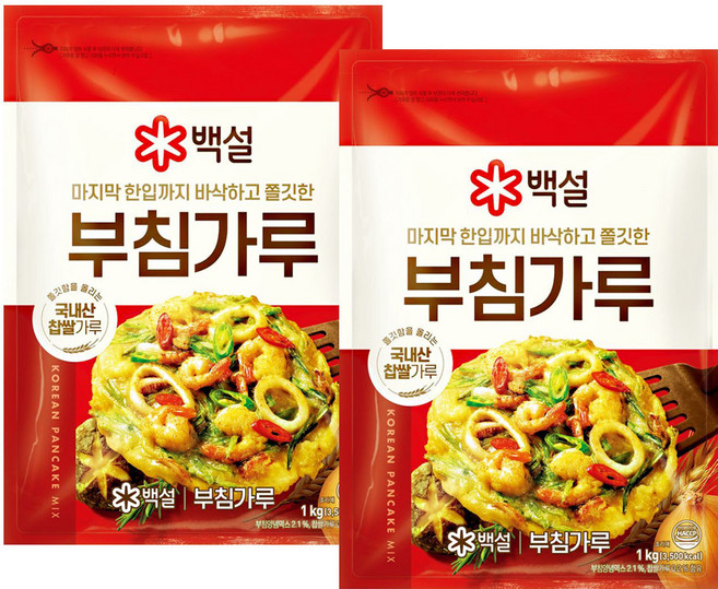 백설 부침가루, 1kg, 2개