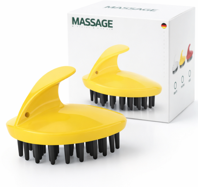 조온하루 두피마사지 샴푸 브러쉬 두피 브러쉬, 1개, 노랑