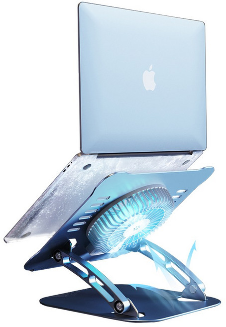 베이식스 메가윈드휠 맥북 노트북 쿨러 접이식 거치대 받침대 스탠드 BST-40F, 스페이스그레이, 1개