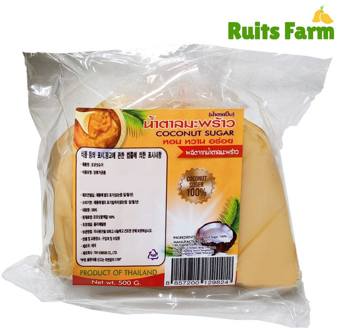 [루츠팜] 태국 코코넛슈가 500g 팜슈가 팜슈거 코코넛설탕 쏨땀용 태국설탕, 1개