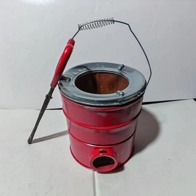 소형 화목난로 휴대용 연탄 난로 농가용 난방, 화덕+갈퀴, 기본 색상