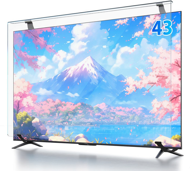 NINONLY 블루라이트 차단 파손방지 티비보호기 시력보호 TV화면보호기 액정필름 보호커버 보호대 삼성LG 호환 TV필터 보안기 43인치 55인치 65인치, 1개, TV보호기 43형(960X565)