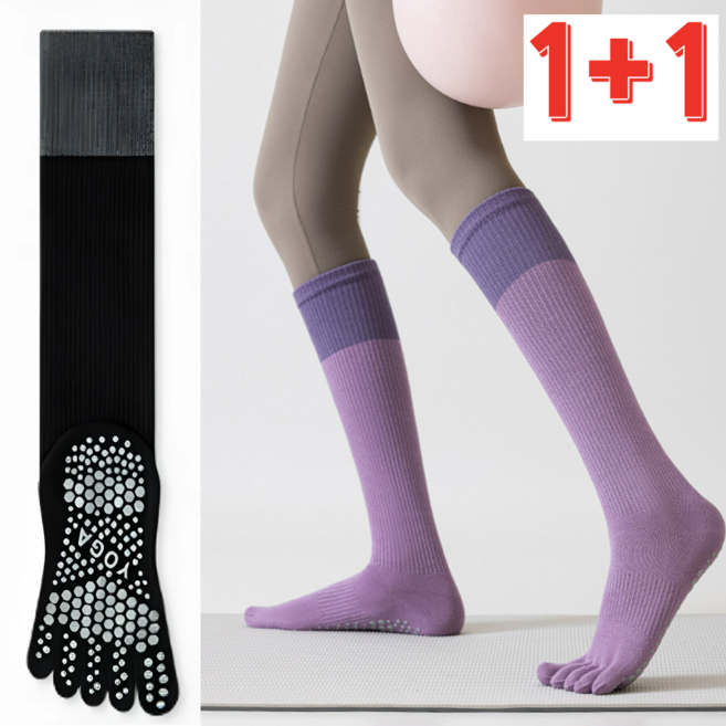 자오자오 여성용 요가 필라테스 발가락 양말 미끄럼방지 논슬립 신축성 좋은 운동양말