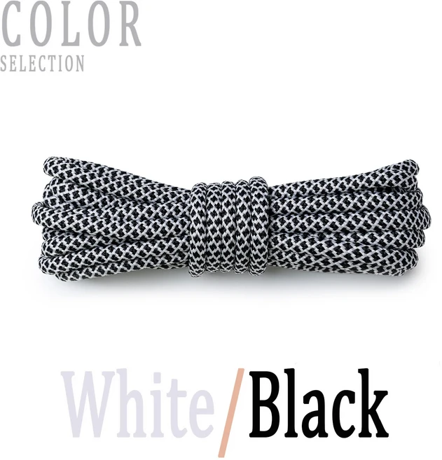 1쌍 5MM 라운드 신발 끈 스포츠 로프 90/120/150/180cm에 대 한 내구성 2 톤 혼합 색상, 01, 05 5 White Black, 02 90 CM